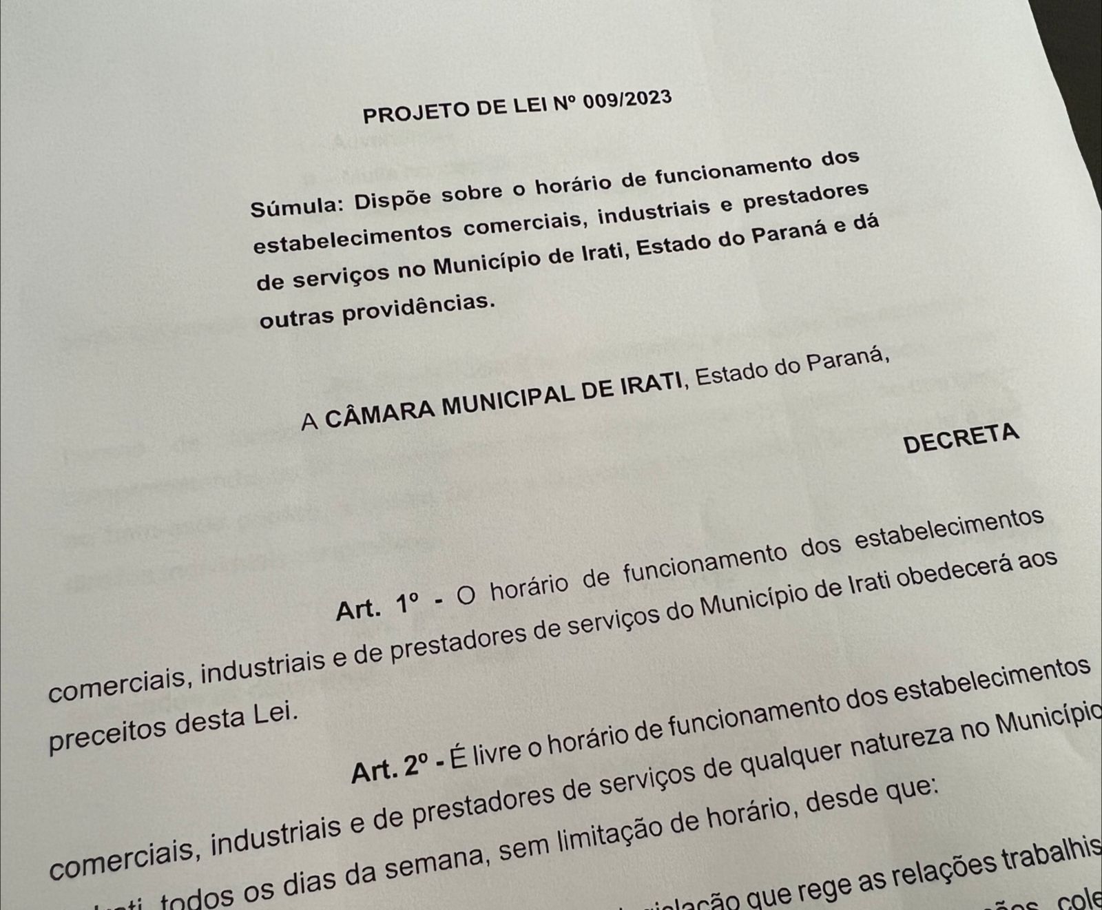PL que trata do horário de funcionamento dos estabelecimentos comerciais é retirado de pauta 