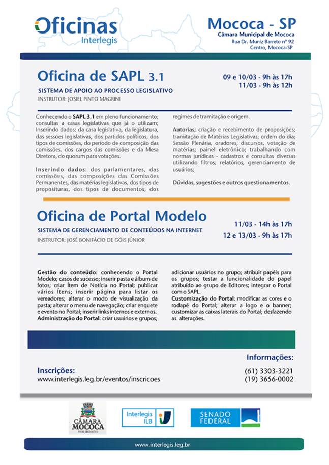 Oficinas Interlegis na Câmara Municipal